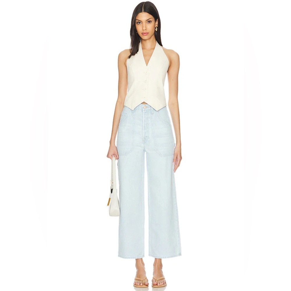 MOTHER HW Smoothie Carpenter Ankle Wide Leg Jeans